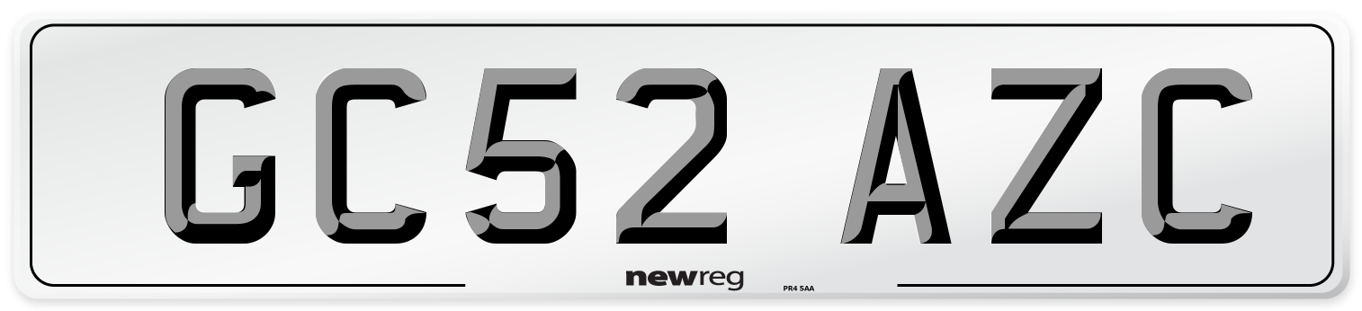 GC52 AZC Number Plate from New Reg